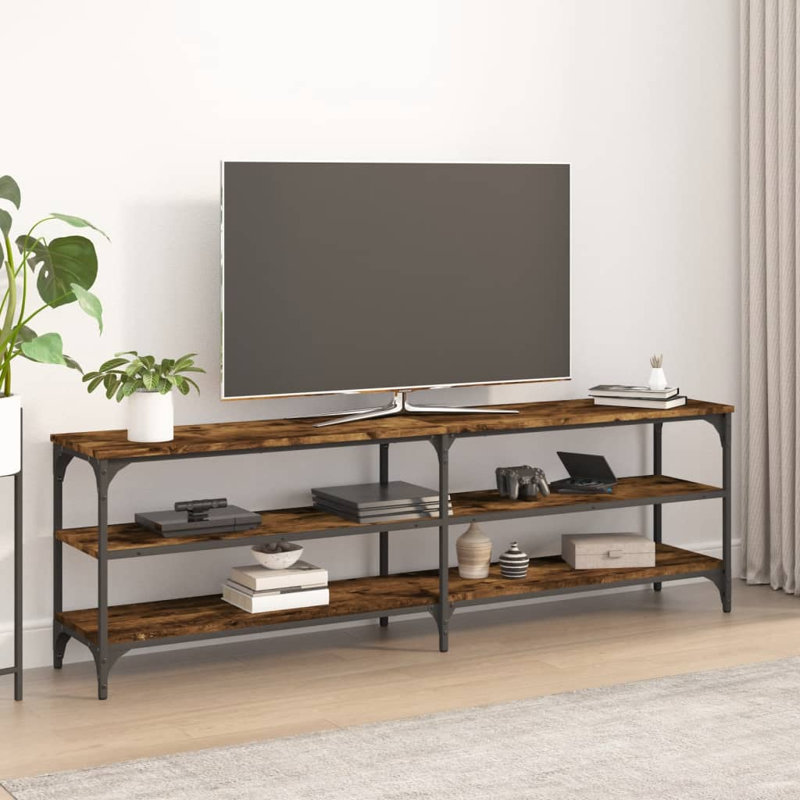 Carlena Unfinished TV Stand for TVs up to 50", Smoked Oak