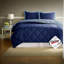 Comfortable Reversible Polyester Bedding Set, Modern Diamond Quilting For Home