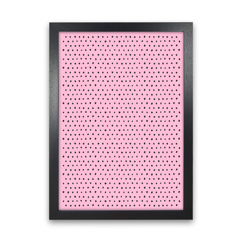Artsy Dots Pink - Print, 46cm H x 34cm W x 3cm D, Black Framed