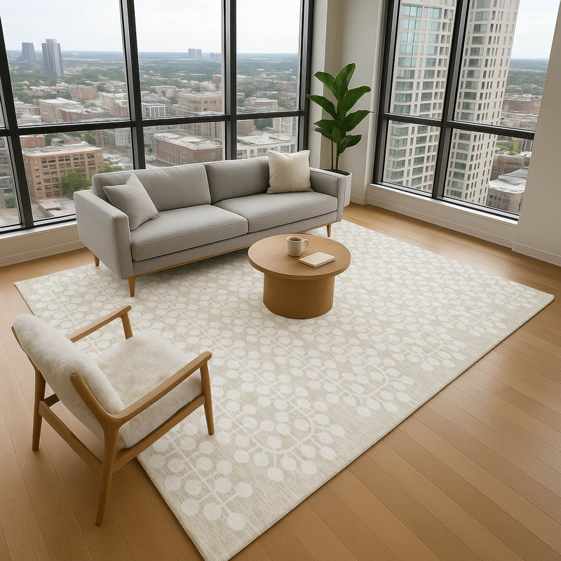 Premium Machine Washable Mayfield AMF2247 Geometric Rug, 3' x 5', Beige