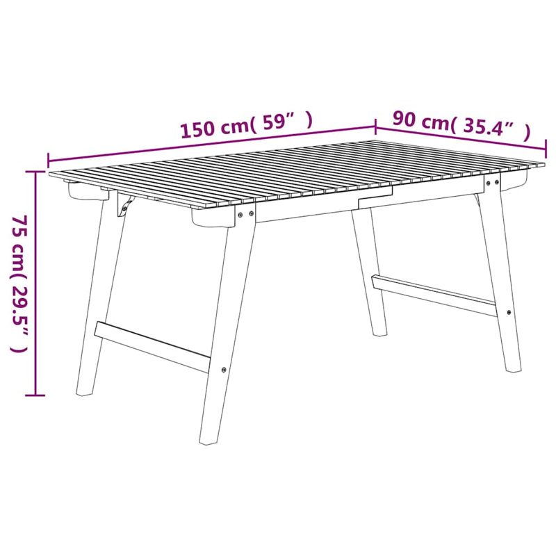 Solid Wood Patio Dining Set Table,