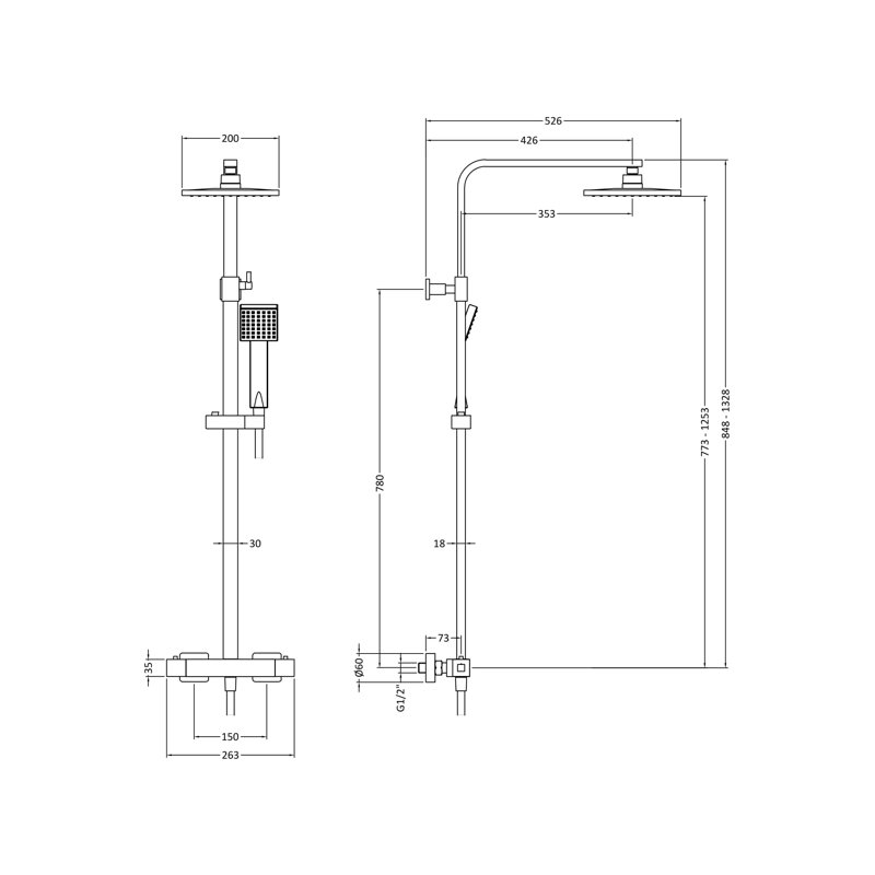 Mixer Shower with Dual Shower Head
