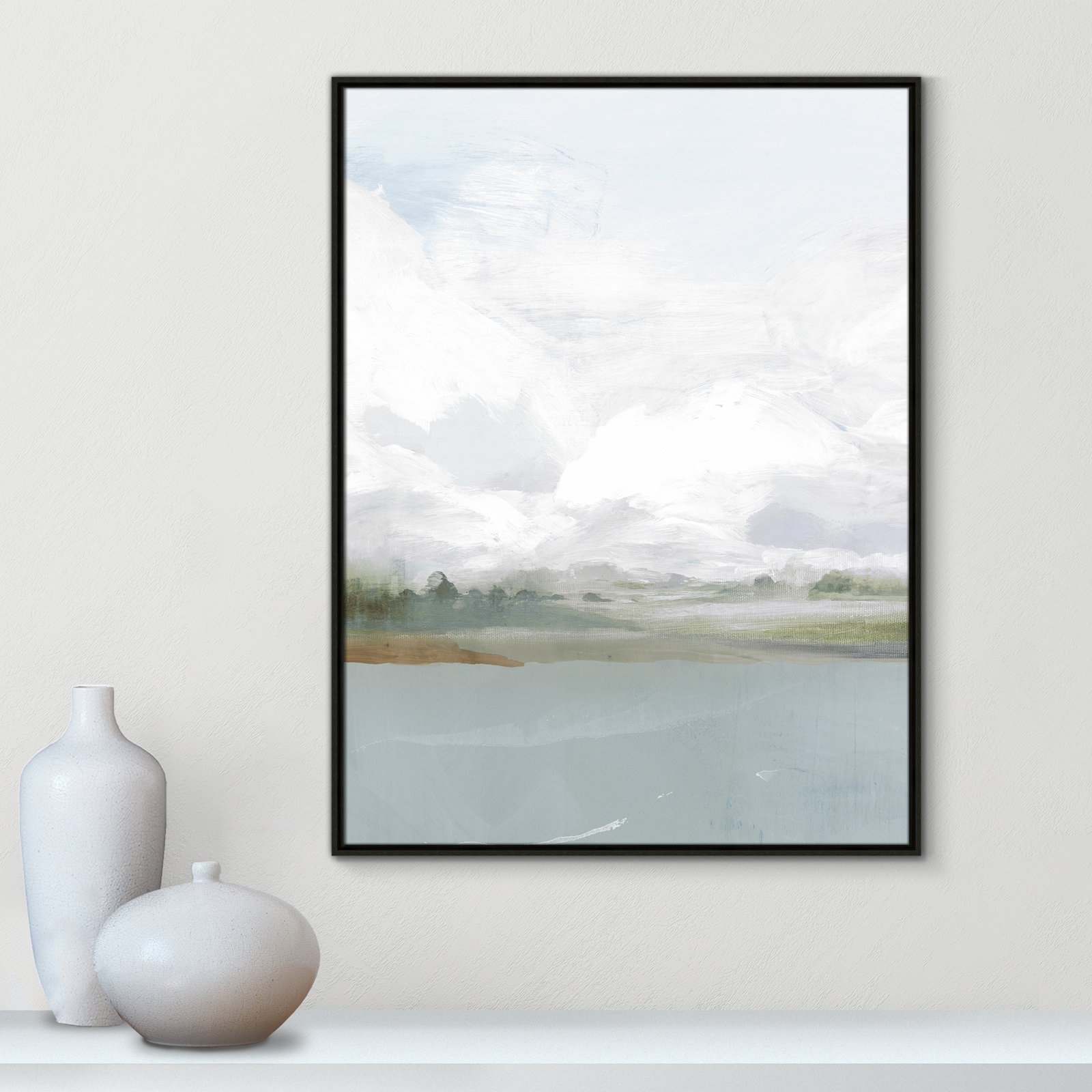 All Shore Painting, 41.5" H x 31.5" W, Black