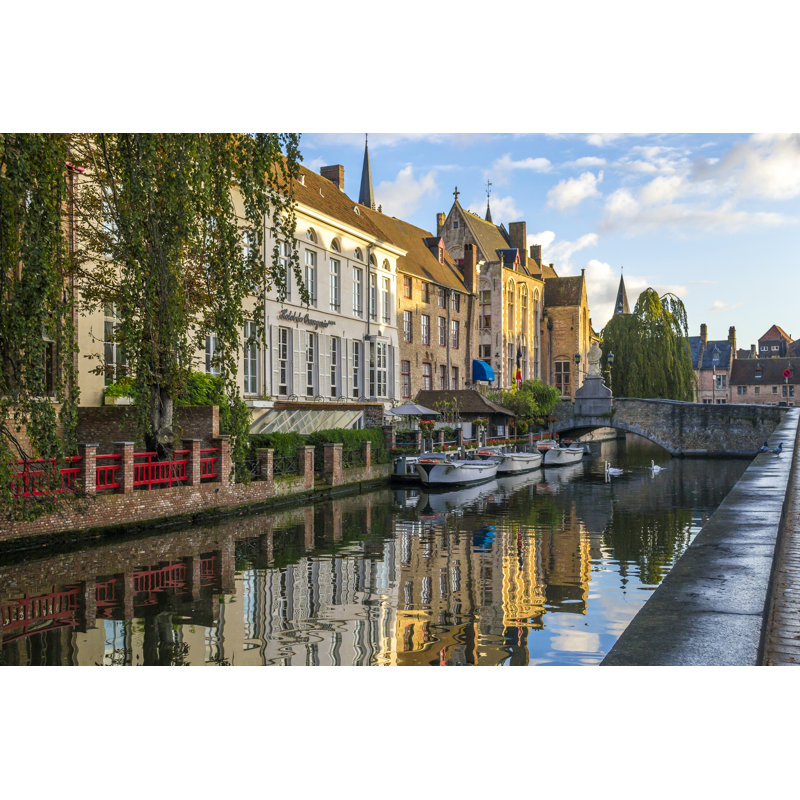 Canaux de Bruges - reproduction sur toile tendue, H 8 po x l 12 po x P 1 po