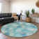 Premium Machine Washable Prisco Teal Rug