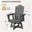 Chaise Adirondack pivotante en plastique gris PEHD-132055736