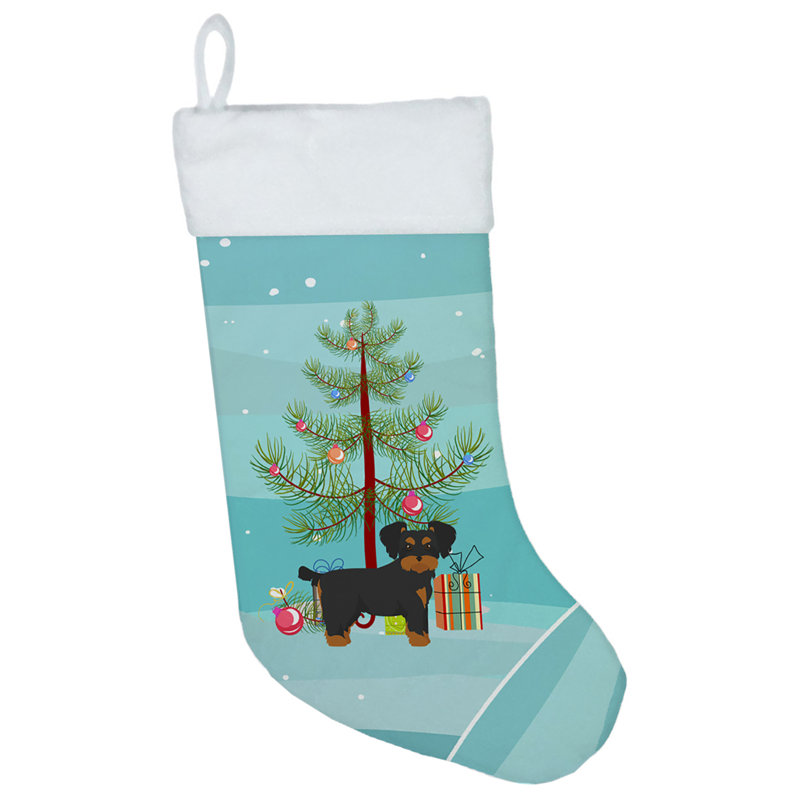 Chaussette de noël joyeux de noël, Morkie noir