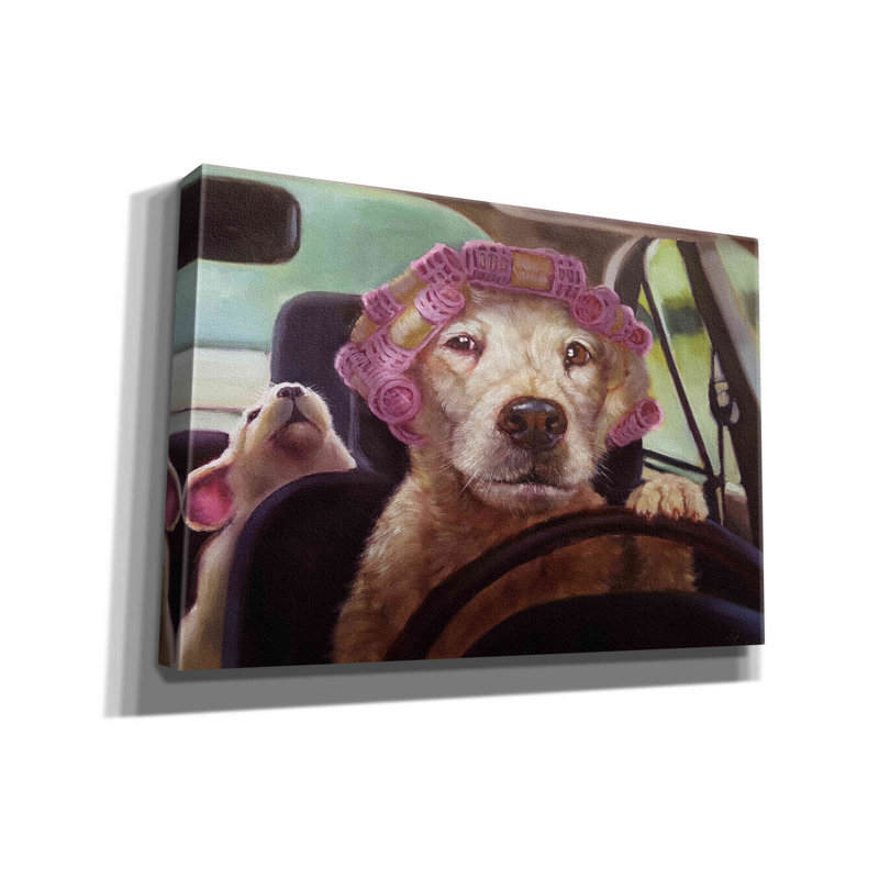 «Mommy Chauffeur» par Lucia Heffernan, reproduction sur toile tendue, H 18 po x l 26 po x P 0,75 po
