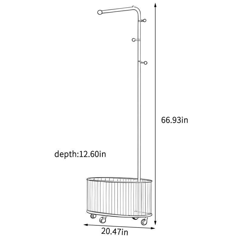 Portemanteau avec design antidérapant et rangement spacieux, Crème