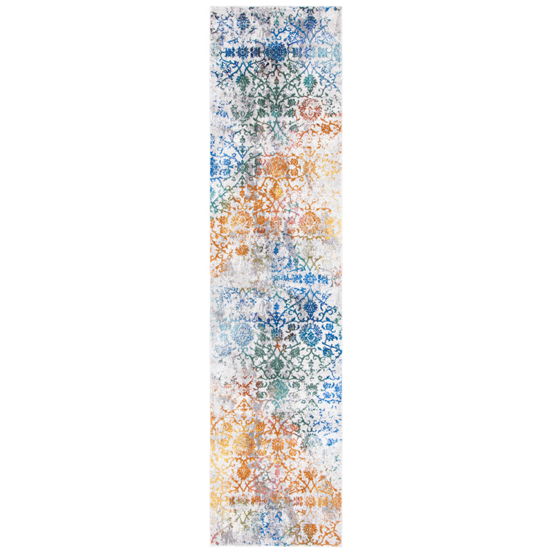 Aria Performance Damask Rug, Runner 2' x 8'