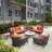 84.5'' Wide Rectangle Powder Coated Aluminum Patio Sofa with Cushions-1045646744