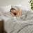 3 Pcs Grey Queen Bed Duvet , Cotton - Linen Rayon Combination, All Season Comfort, Thoughtful Design, Standard Soft Natural Fabric, Breathable Stripe Machine Washable-128860224-128860223