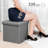 Storage Ottoman With Tray, Linen Small Coffee Table Folding Foot Rest Seat Cube, Dark Grey