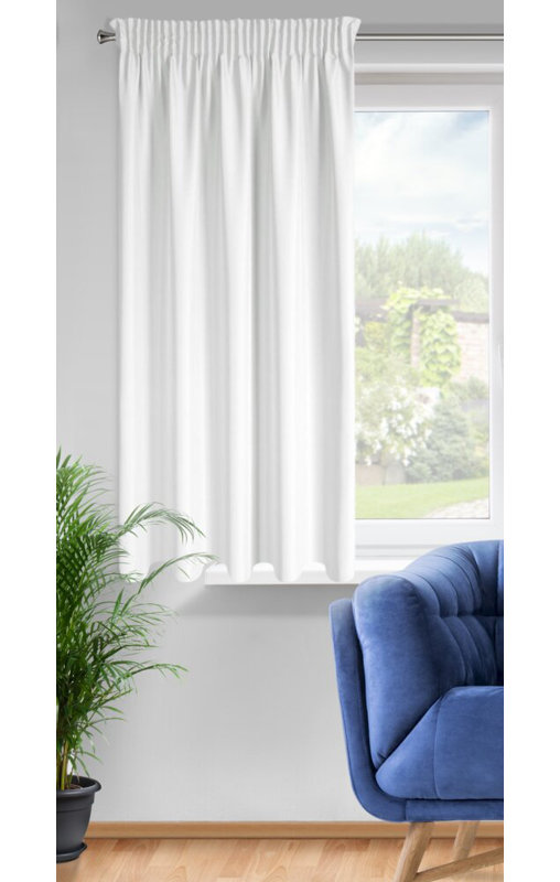 Rita Polyester Standard Eyelet Curtain Panel, White