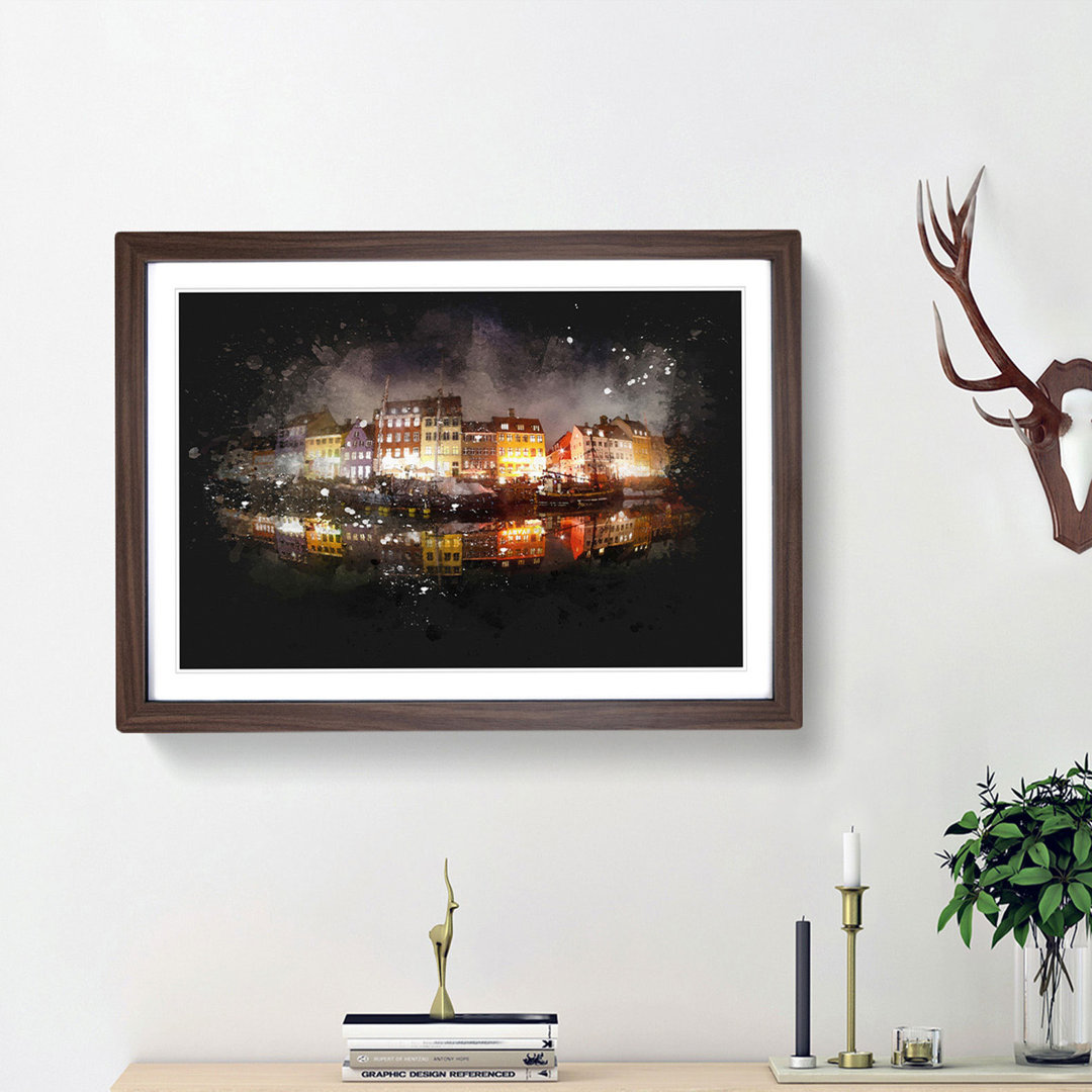 Nyhavn Canal in Denmark - Picture Frame Graphic Art Print