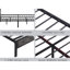 Structure de lit gris très grand avec tête de lit et rangement à DEL, lattes en métal, sans sommier, chargement facile à assembler, plateforme rembourrée, tête de lit, conception silencieuse-278233735