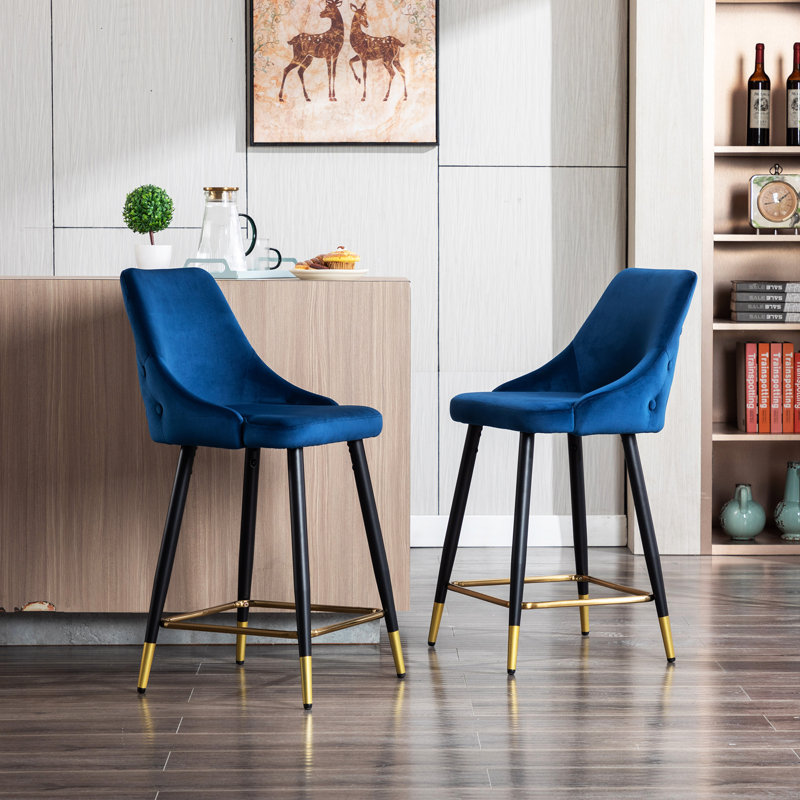 Wilhite Bar & Counter Stool, Dark Blue, Counter Stool (24” Seat Height)