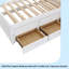 Solid Pine Captain Bookcase Bed With Trundle Bed And 3 Spacious Under Bed Drawers In Casual, White+Walnut-633960205