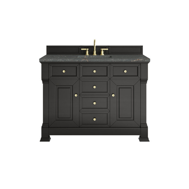Brookfield 48'' W Single Vanity, Parisien Bleu, Black Onyx, Widespread