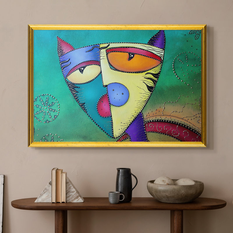 Celestial Cat-Laura Barbosa-Toile encadrée sur mesure, Format intérieur 20 po x 28 po, Toile avec cadre