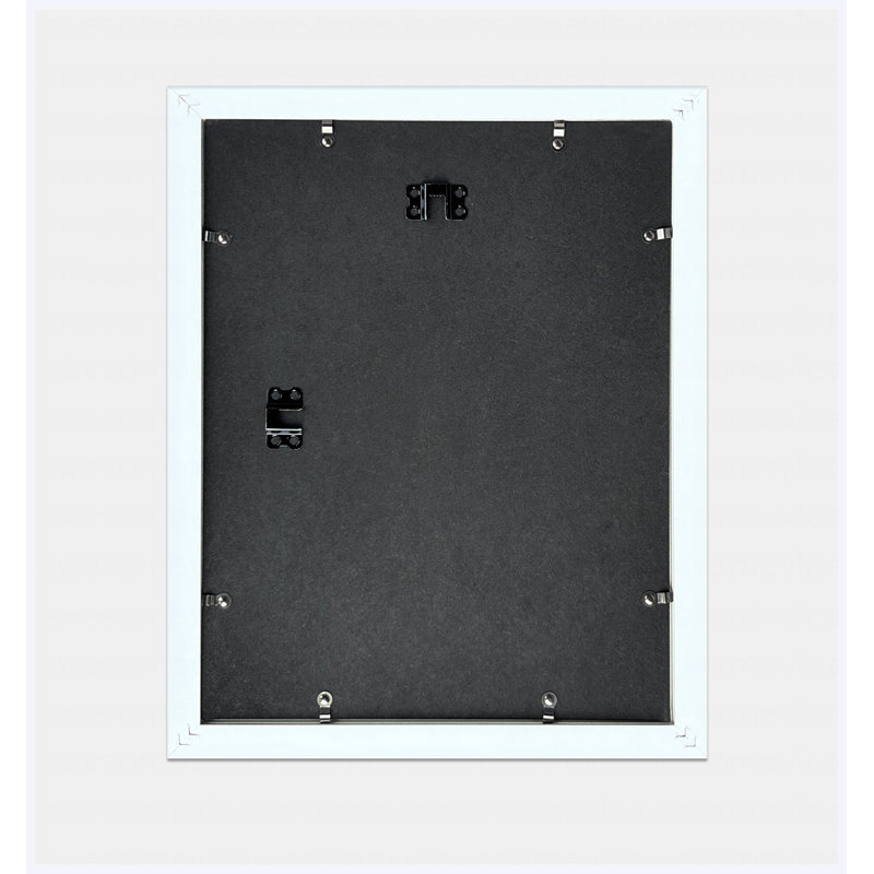 Ensemble de cadres photo 11 pi x 14 po en MDF blanc, fixation murale et plateau de table, ensemble de 4, White, 4