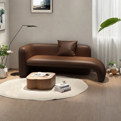 Minimalist style cat scratch leather lounge chair