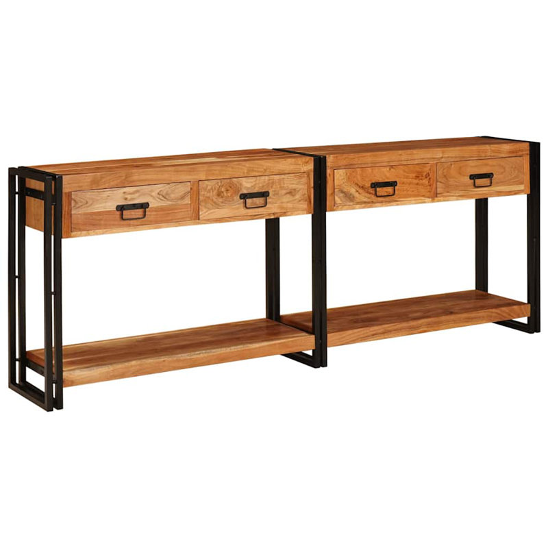 Console Table, Brown, 75cm H x 200cm W x 33cm D