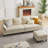 101'' Corduroy Upholstered Sectional Sofa With Storage Ottoman-661639655