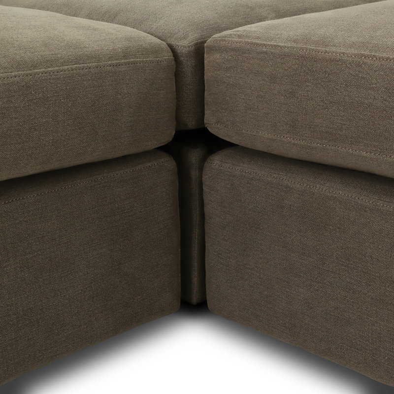 Aurelia Sectional, Broadway Olive Linen, 33" H x 124" W x 124" D