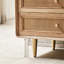 Commode 6 tiroirs en bois massif avec rangement en rotin