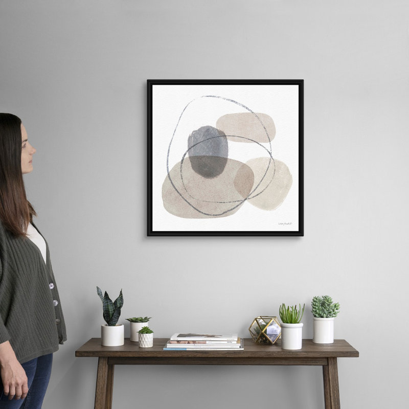 « Think Neutral 07 » par Lisa audit, reproduction d’art sur toile, H 26 po x l 26 po x P 1,75 po, Cadre noir