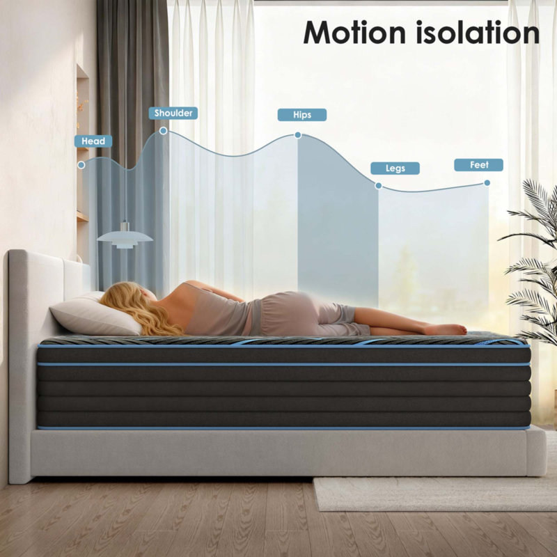 King Size Mattress, 14 Inch Hybrid Mattress, King, 14"