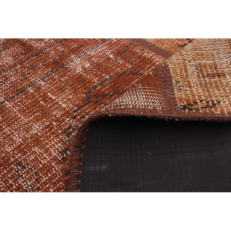 Tapis de la zone en laine 7 pi 11 po x 6 pi 7 po one-of-kind main-noué la 1980 brown DeKalb