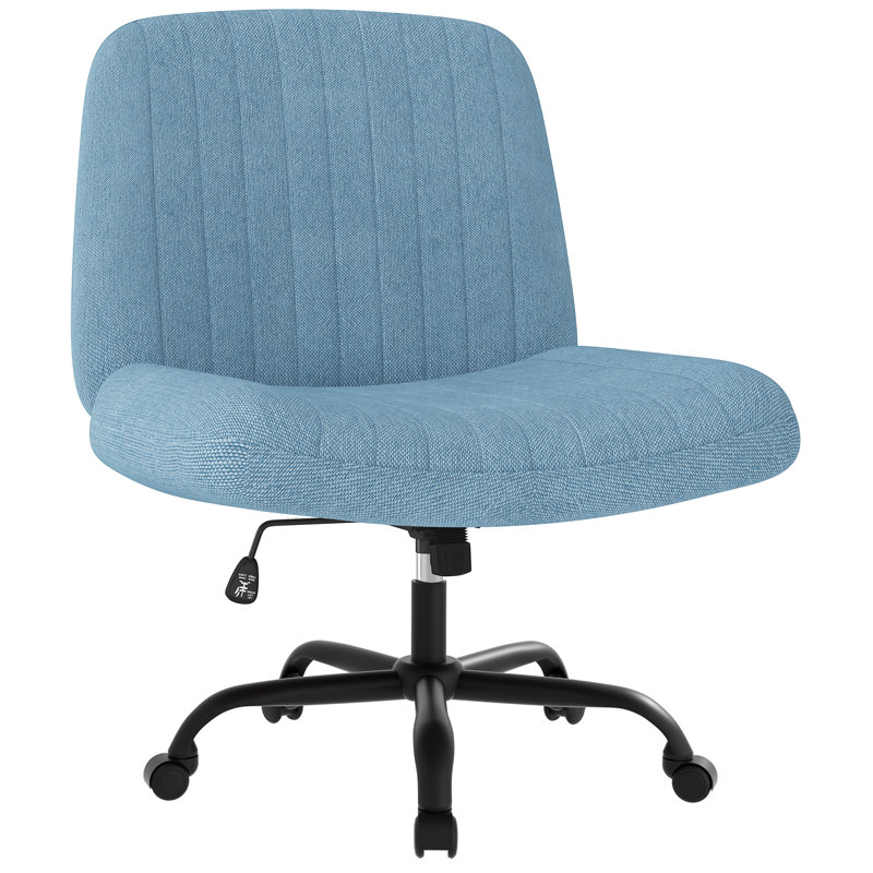 Fauteuil de coiffeuse moderne à structure croisée avec siège rembourré - Tabouret de maquillage, Bleu