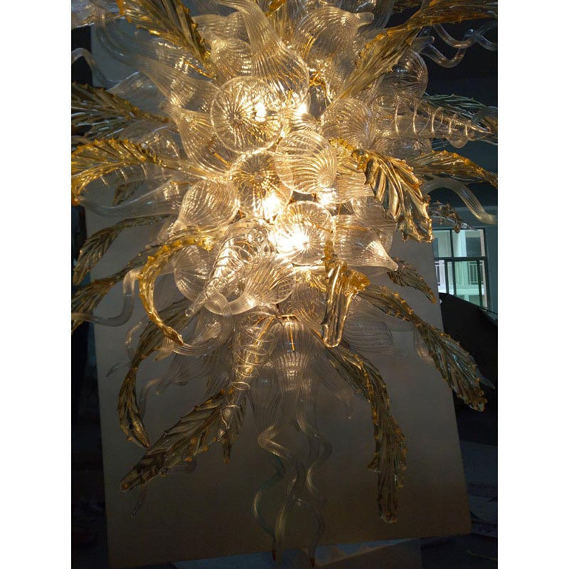 Lustre jaune sarcelle Alan Mizrahi, Ambre, Nickel brossé, H 34 po x l 27 po x P 27 po