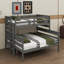 Lit superposé simple au-dessus de grand lit en bois avec échelle facile d'accès-870878416