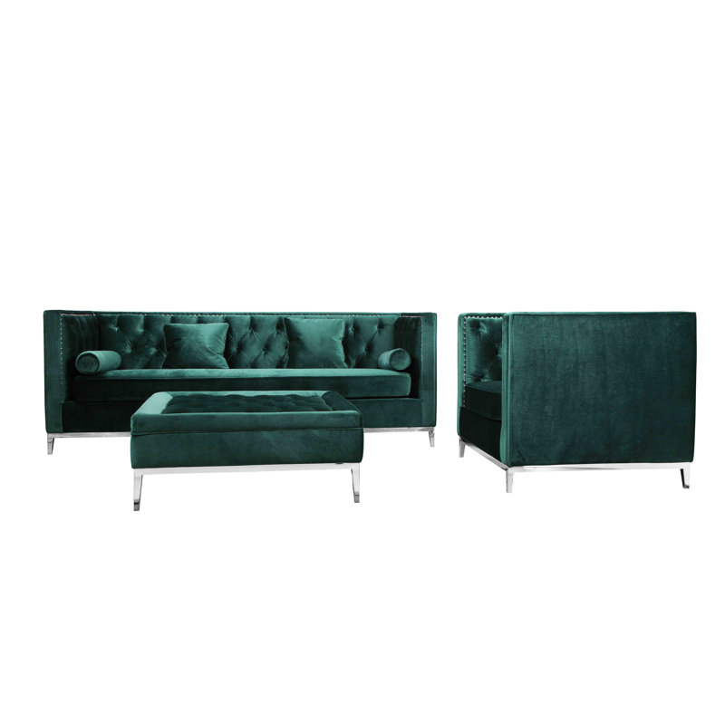 Messines Velvet Living Room Set