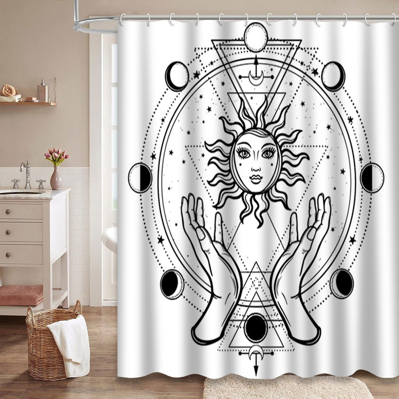 Rideau de douche Mystical Sun Moon, L 72 po x l 78 po