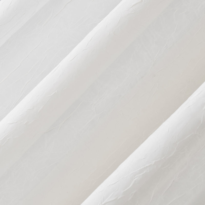 Maxon Crushed Sheer Voile Rod Pocket Curtain Panel, 51" W x 84" L, Eggshell
