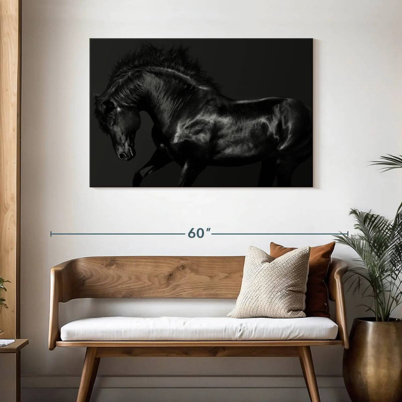 Stallion Black On Black, 30" H x 45" W