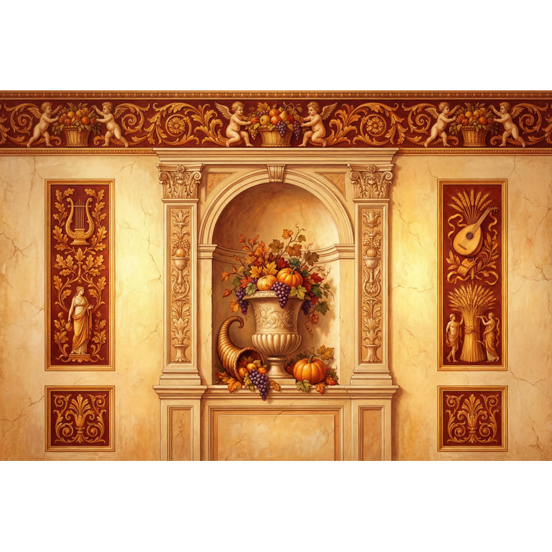 Décoration murale classique de style romain classique, 200 po x 120 po, Peler et coller