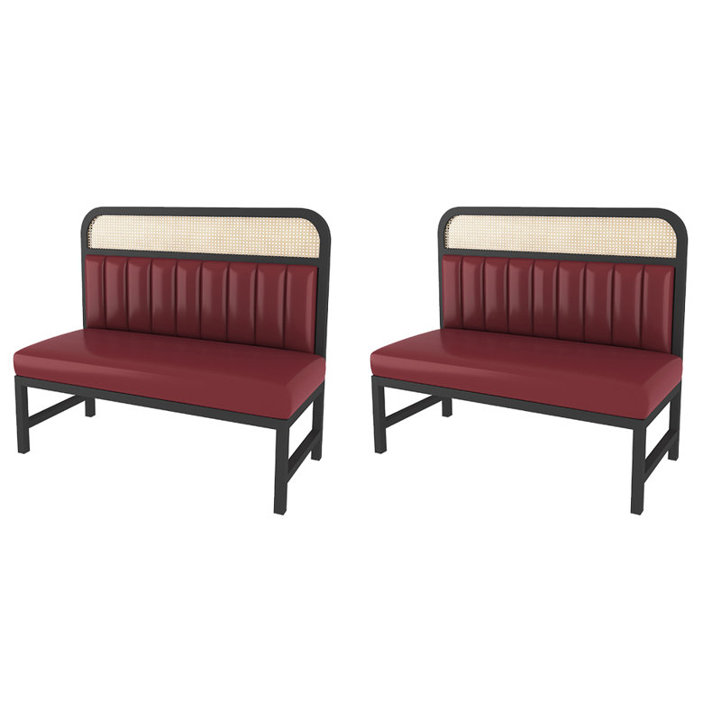 Banc rembourré en similicuir haut de gamme, Brun-roux