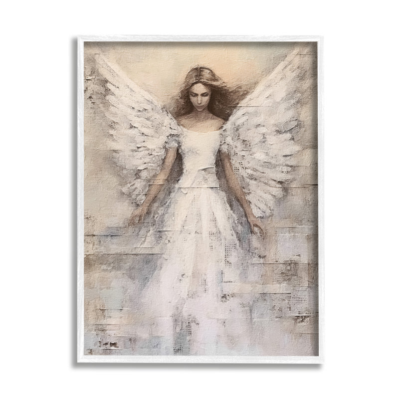 Gray Floater Framed Abstract Angel Canvas Print, 25 x 31