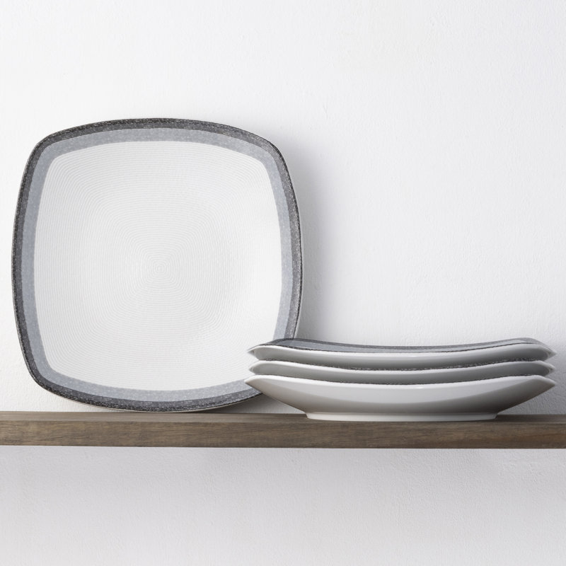 Assiettes plates Noritake Colorscapes Layers, 10 3/4 po, Gris anthracite