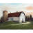 White barn Farm Animals Red Canvas | Home Decor Art
