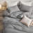 MooMee Striped Duvet Cover Set 100% Washed Cotton Linen Like Textured-108306142-112681252
