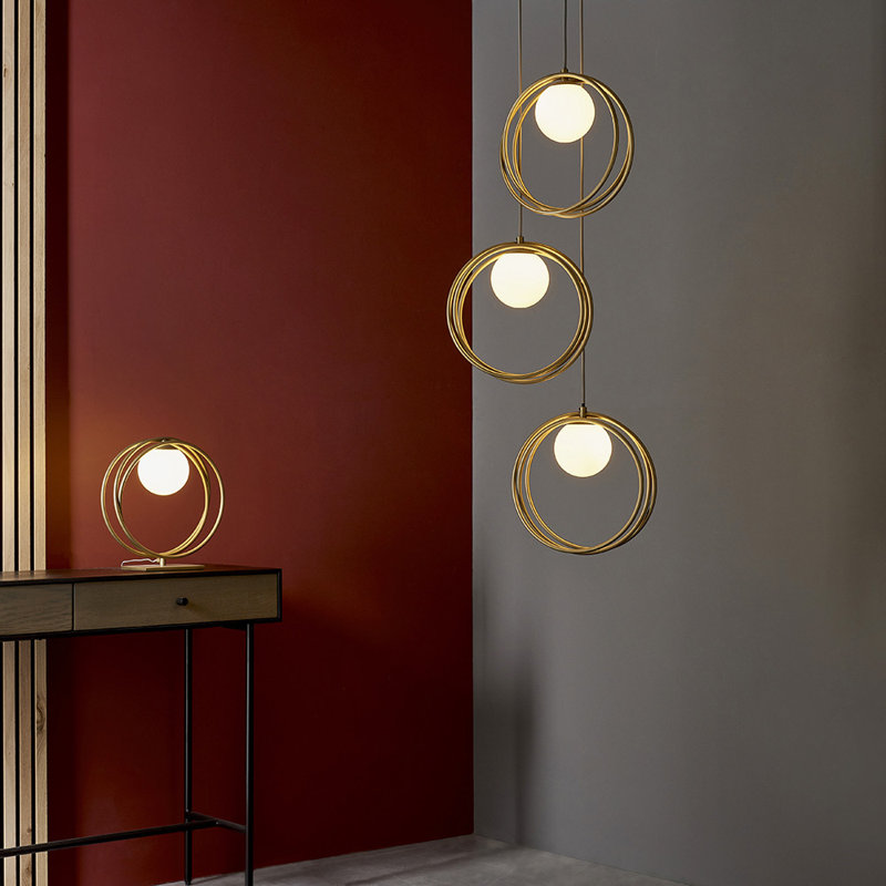 Albaraa 3 - Light Brushed Gold Paint Pendant
