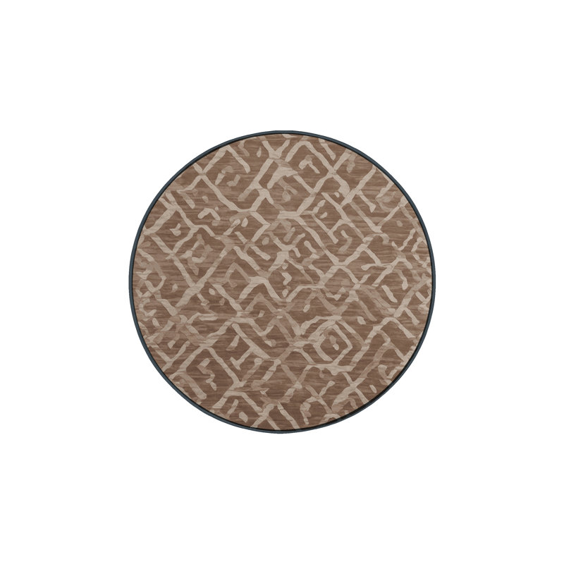 Tapis brun lavable à la machine GSIX03570, Rond 4 pi