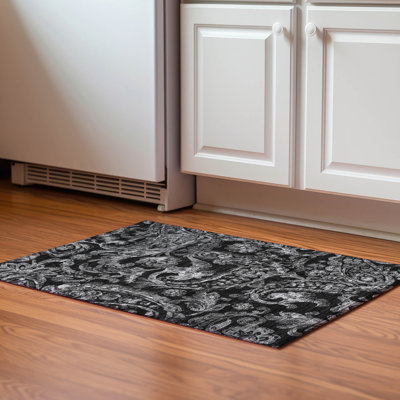 Premium Machine Washable Prisco Black Rug