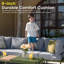 Ensemble de meubles de patio en métal 2 pièces avec coussins en oléfine, canapés d'angle et causeuse-481333666